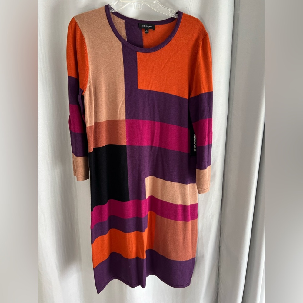 Colour-block Long-sleeve Dress